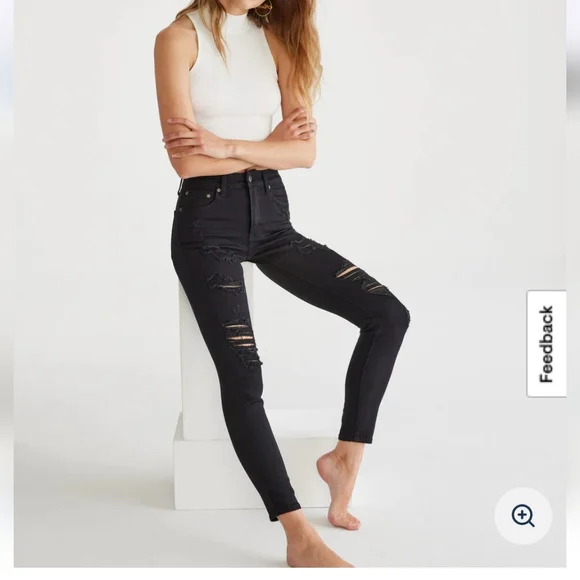 Aeropostale Black Distressed Skinny Jeans - Picture 3 of 8